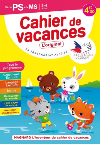 Cahier de vacances de la PS à la MS. Edition 2021