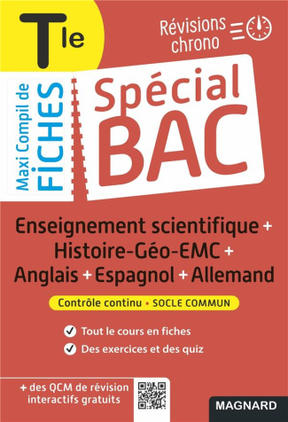 Enseignement scientifique   Histoire-Géo-EMC   Anglais   Espagnol   Allemand Tle. Edition 2022