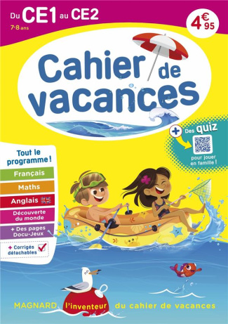 Cahier de vacances du CE1 au CE2. Edition 2023