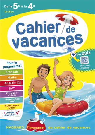 Cahier de vacances de la 5e à la 4e. Edition 2023
