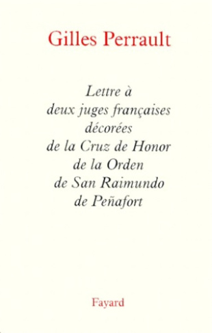 Lettre à deux juges françaises décorées de la Cruz de Honor de la Orden de San Raimundo de Peñafort