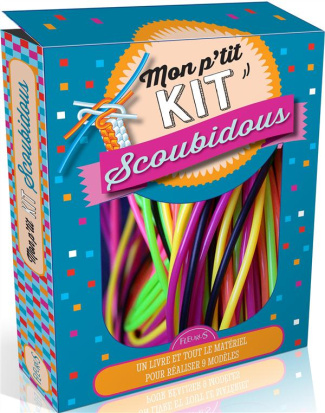 Mon p'tit kit scoubidous. Avec 28 fils multicolores, 3 paires d'yeux mobiles autocollants, 1 anneau
