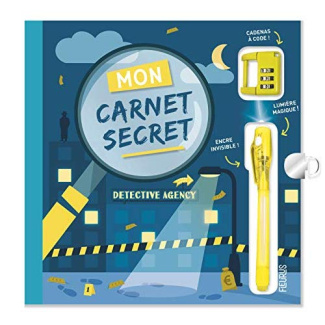Mon carnet secret Top secret. Avec un stylo à encre invisible et un cadenas à code chiffré !