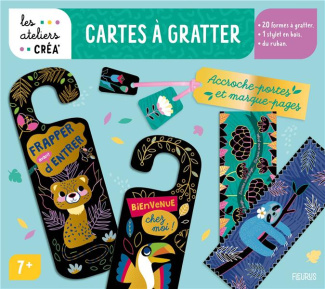 Cartes à gratter. Accroche-portes et marque-pages