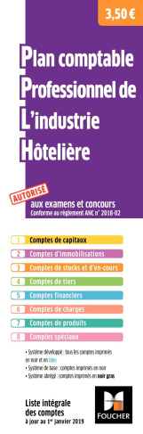 Plan comptable professionnel de l'industrie hôtelière. Liste intégrale des comptes à jour au 1er jan