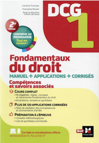 Fondamentaux du droit DCG 1. Mannuel   applications, 2e édition