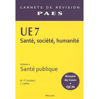 UE 7 Santé, société, humanité. Volume 2, Santé publique