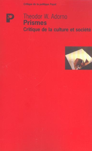 Prismes: critique de la culture et société