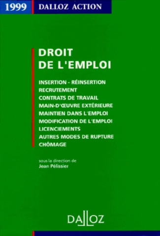Droit de l'emploi, 1999. Insertion, réinsertion, recrutement, contrats de travail...