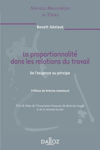 La proportionnalité dans les relations du travail. De l'exigence au principe