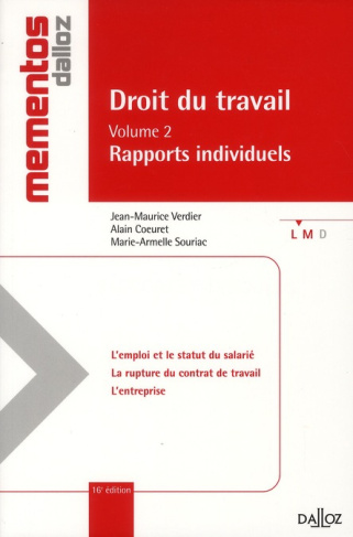 Droit du travail. Volume 2, Rapports individuels, 16e édition