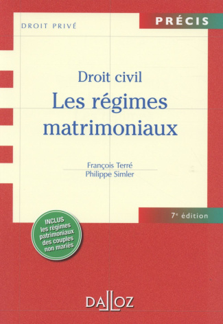 Les régimes matrimoniaux. 7e édition