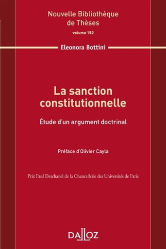 La sanction constitutionnelle. Etude d'un argument doctrinal