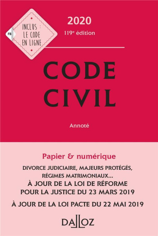 Code civil annoté. Edition 2020