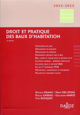 Droit et pratique des baux d'habitation. Edition 2022-2023