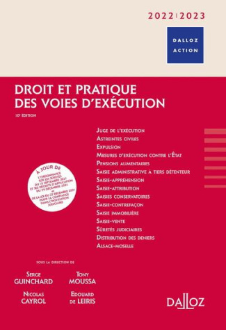 Droit et pratique des voies d'exécution. Edition 2022-2023