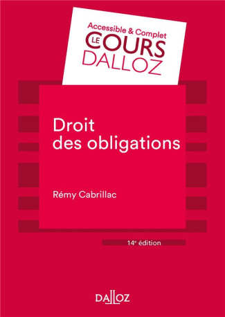 Droit des obligations. 14e édition