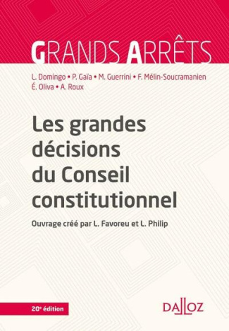 Les grandes décisions du Conseil constitutionnel. 20e édition
