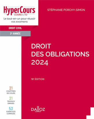 Droit des obligations. Droit civil 2e année, Edition 2024
