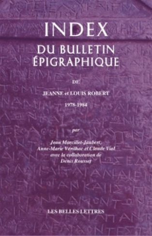 Index du bulletin épigraphique de J. et L. Robert 1978-1984