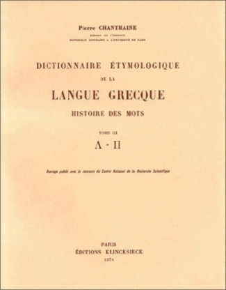 Dictionnaire étymologique langue grecque. [Lambda-pi