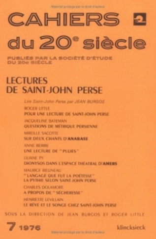 Cahiers du 20e siècle N° 7/1976 : Lectures de Saint-John Perse