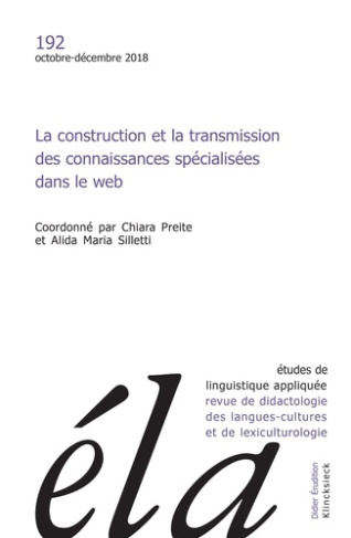 Études de linguistique appliquée - N°4/2018. La construction et la transmission des connaissances sp