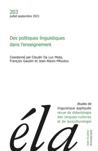 Études de linguistique appliquée - N°3/2021. Des politiques linguistiques dans l’enseignement
