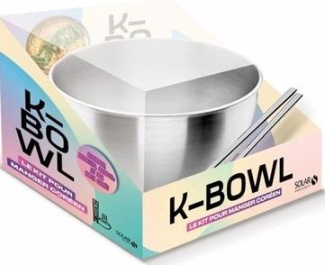 K-bowl - Le kit pour manger coréen. Avec un bol de métal et 1 paire de baguettes traditionnelles en