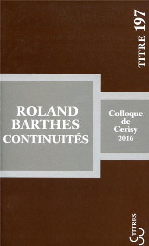 Roland Barthes : continuités