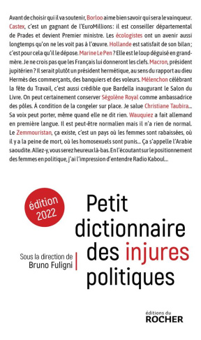 Petit dictionnaire des injures politiques. Edition 2022