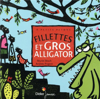 Fillettes et gros alligator