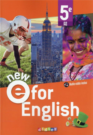 Anglais 5e A2 New E For English. Edition 2022