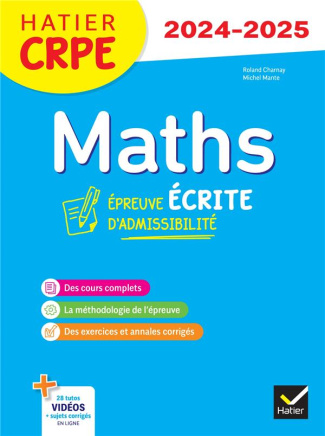 Mathématiques CRPE Epreuve écrite d'admissibilité. Edition 2024-2025