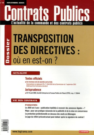 Contrats publics N° 49, Novembre 2005