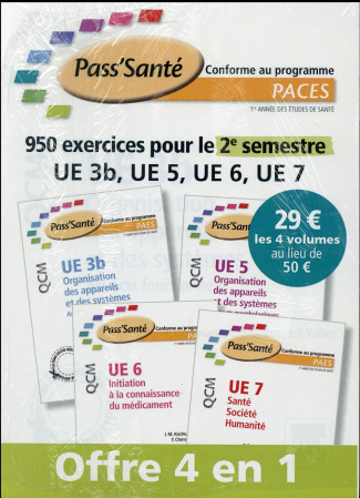 950 exercices pour le 2e semestre UE 3b, UE 5, UE 6, UE 7. 4 volumes