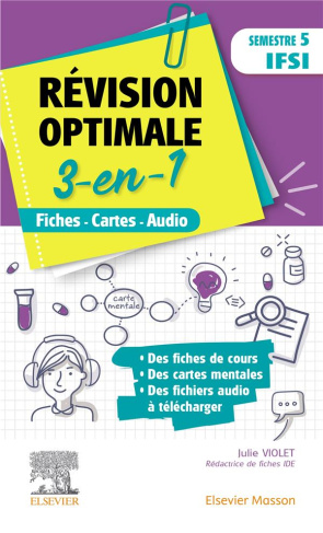 Révision optimale 3-en-1 Semestre 5 IFSI. Fiches - Cartes - Audio