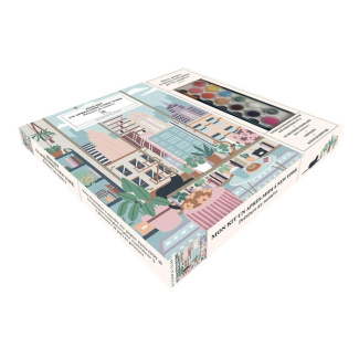 Mon kit Un après-midi à New York. Peinture au numéro. Coffret avec 1 modèle en couleur, 18 pots de p