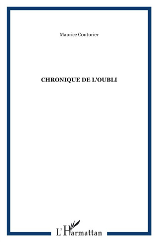 Chronique de l'oubli