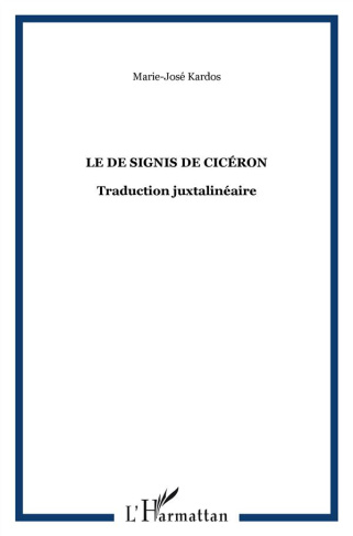 Le De signis de Cicéron. Traduction juxtalinéaire