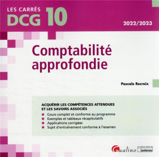 DCG 10 comptabilité approfondie cours et applications corrigées