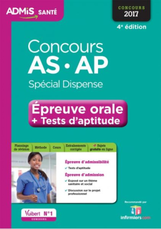 Concours AS et AP spécial dispense. Epreuve orale   Tests d'aptitude, Edition 2017