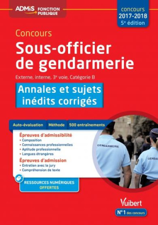 Concours Sous-officier de gendarmerie - Externe, interne, 3e voie, catégorie B. Annales et sujets in