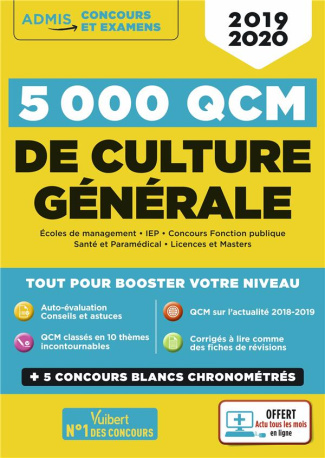 5000 QCM de culture générale. Edition 2019-2020