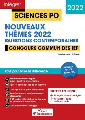 La peur ; Révolution - Questions contemporaines. Concours commun des IEP, Edition 2022