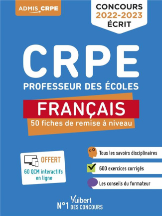 CRPE Professeur des écoles Français. 50 fiches de remise à niveau, Edition 2022-2023