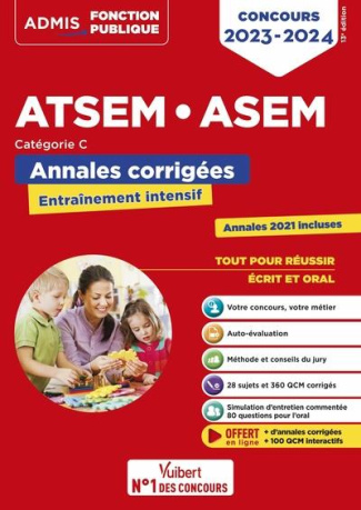 Concours ATSEM ASEM. Annales corrigées, Edition 2023-2024