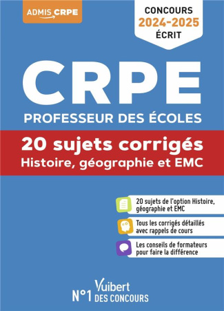 Histoire Géographie EMC. 20 sujets corrigés, Edition 2024-2025
