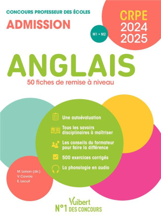 Anglais. 50 fiches de remise à niveau, Edition 2024-2025