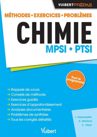 Chimie MPSI-PTSI. Méthodes, exercices, problèmes